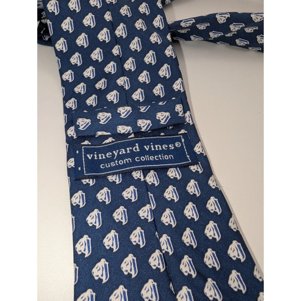 Vineyard Vines Custom Collection Blue White Cruise Ship Boat All Silk Tie USA